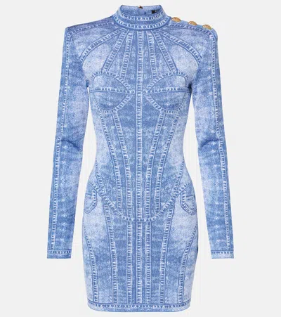 BALMAIN TROMPE L'AIL JACQUARD MINIDRESS