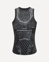 Balmain Soft Tank Top With Faux Embroidery Print