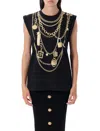 Balmain Trompe-l'œil Collier Print Vest Top