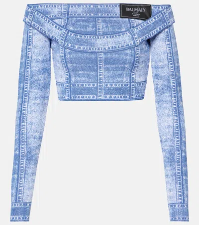 BALMAIN TROMPE L'OEIL CROP TOP