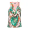 Balmain Trompe Loeil Foulard Print Tank In Multi