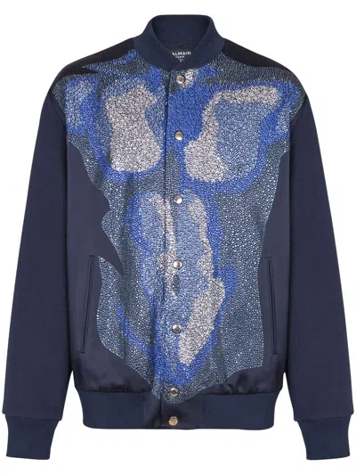 Balmain Trompe L'oeil-print Jacket In Blue