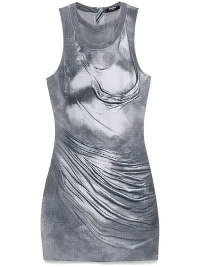 BALMAIN TROMPE L'OEIL-PRINT MINI DRESS