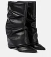 Balmain 95 Mid-calf Trouser Boots In Black