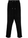 Balmain Drawstring Tapered Track Pants In Black