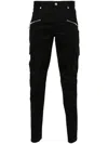 Balmain Men's Stretch Cotton Cargo Pants In Black