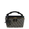 Balmain B-army Vanity Case In Monogrammed Canvas And Leather In Black