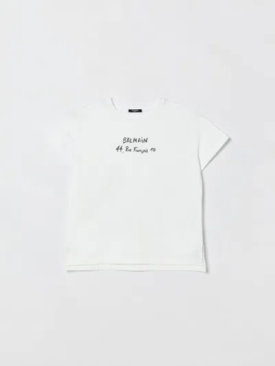 Balmain Kids' Tシャツ  ボーイ カラー ホワイト In White