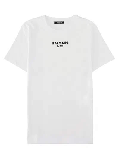 Balmain T-shirt Con Logo Ricamato In White