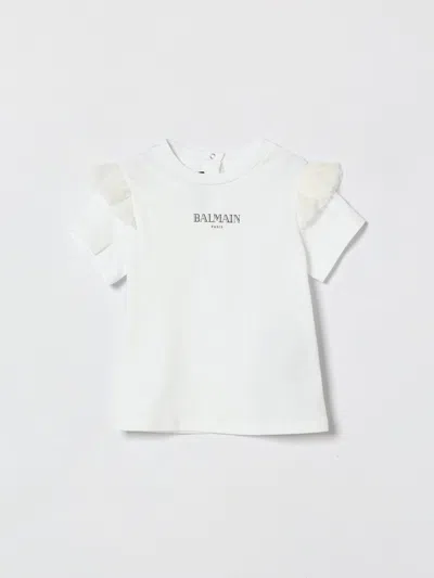 Balmain Babies' Tシャツ  ボーイ カラー ホワイト In White