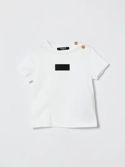 Balmain Babies' Tシャツ  ボーイ カラー ホワイト In White