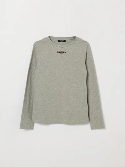 Balmain T-shirt Kids Color Grey In Gray