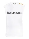 Balmain Short Sleeves Tshirt Button Detail In White