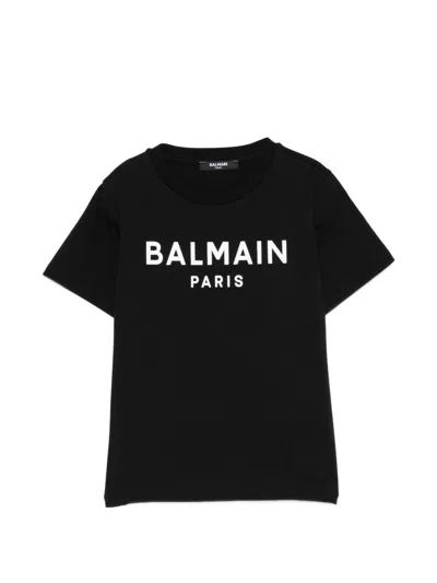 Balmain T-shirt With  Kids Logo In Black