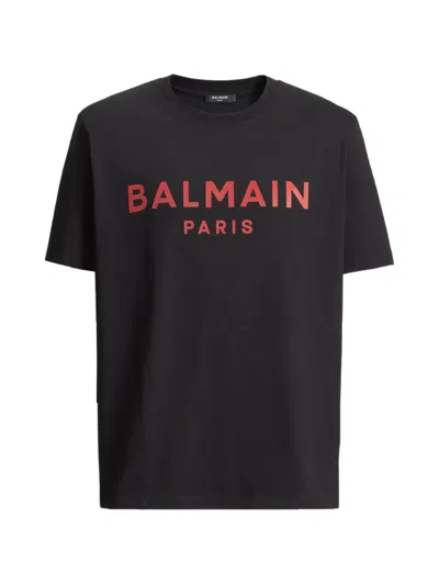 Balmain Paris Crewneck Logo T-shirt In Multi
