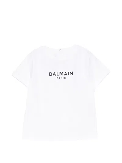 Balmain Kids'  T-shirt With Logo In White