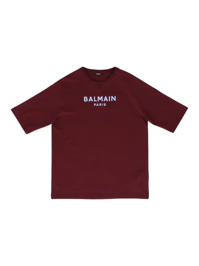 Balmain Kids'  T-shirt/top In Burgundy