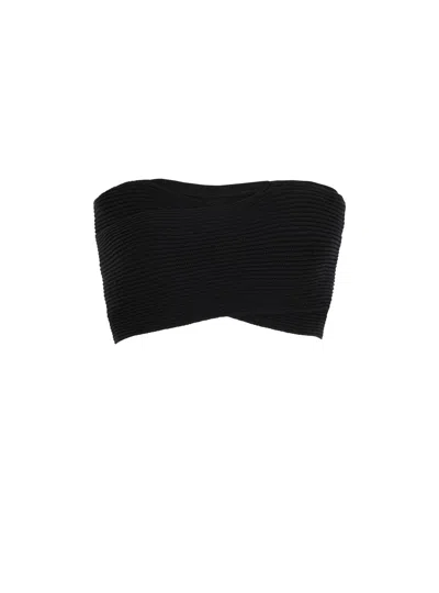 Balmain Tube-knit Bra Top In Black