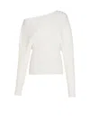 Balmain Rib-knit One-shoulder Sweater In White