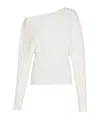 Balmain Rib-knit One-shoulder Sweater In White