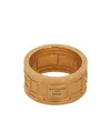 Balmain Logo-engraved Band Ring In Yellow
