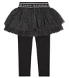 Balmain Tulle And Jersey Leggings In Black