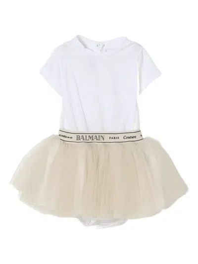 Balmain Babies' Tulle Dress In White