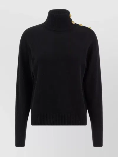 BALMAIN TURTLENECK CASHMERE WOOL KNIT SWEATER