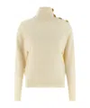 Balmain Cashmere Wool Sweater Sweaters And Cardigans White In Nude
