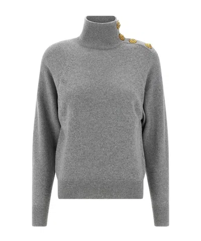 BALMAIN BALMAIN TURTLENECK KNITTED JUMPER