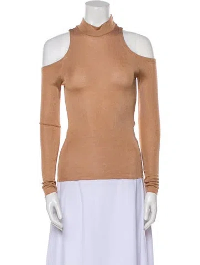 Pre-owned Balmain Turtleneck Long Sleeve Top In Neutral