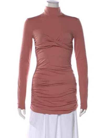 Pre-owned Balmain Turtleneck Long Sleeve Top In Pink