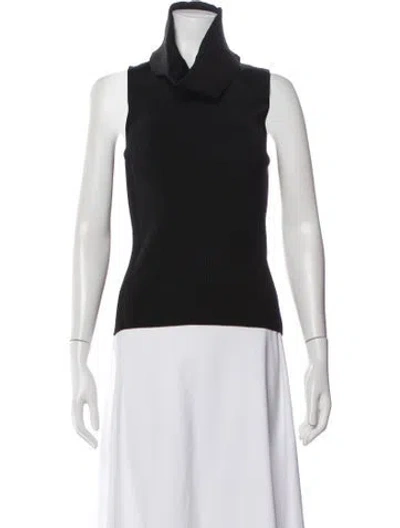 Pre-owned Balmain Turtleneck Sleeveless Top W/ Tags In Black