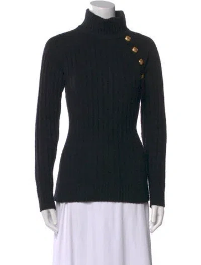 Pre-owned Balmain Turtleneck Sweater In Black