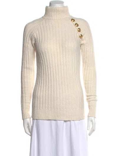 Pre-owned Balmain Turtleneck Sweater In Neutral