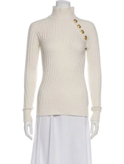 Pre-owned Balmain Turtleneck Sweater In Neutral