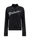 Balmain High-neck Logo Sweater Women In Noir/argent