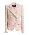 Balmain Tweed Jacket With 2 Buttons In Pink
