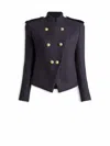 Balmain Tweed 6-button Jacket In Blue