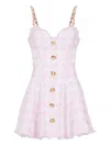 Balmain Strappy Houndstooth Tweed A-line Dress