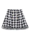 Balmain Houndstooth Check Tweed Flared Skirt In Multi