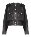 Balmain Quilted Leather And Tweed Bomber Jacket