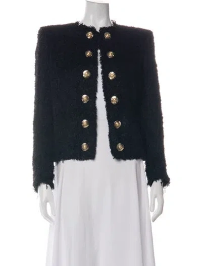 Pre-owned Balmain Tweed Blazer In Black