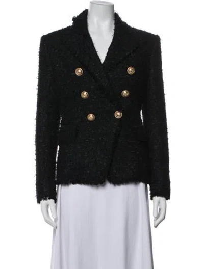Pre-owned Balmain Tweed Blazer In Black