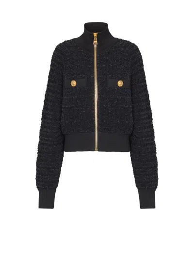 BALMAIN TWEED BOMBER JACKET