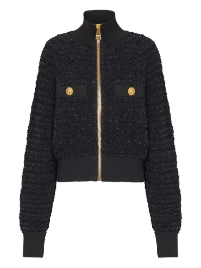 BALMAIN TWEED BOMBER JACKET