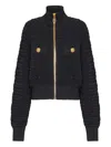 Balmain Tweed Bomber Jacket In Blue