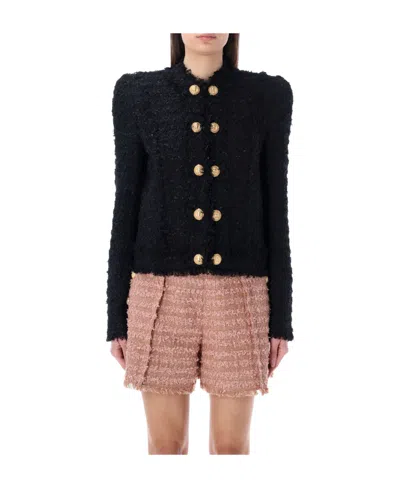 BALMAIN TWEED BUTTON-FASTENING JACKET