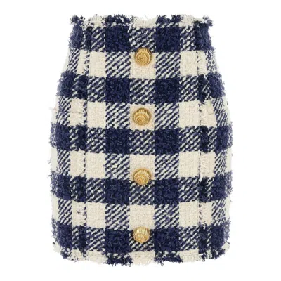 BALMAIN BALMAIN TWEED BUTTONED MINI SKIRT