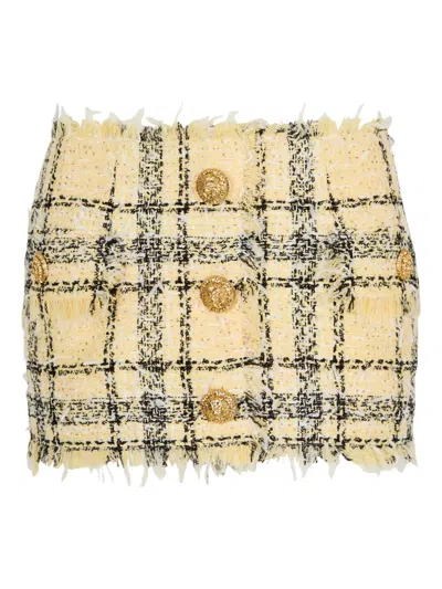BALMAIN TWEED BUTTONED SKIRT